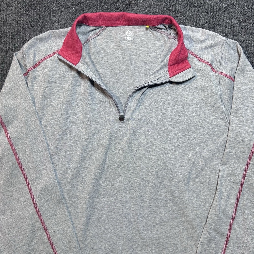 Tasc Performance Mens Carrollton Size M Gray 1/4 Zip Pullover Lightweight Cotton